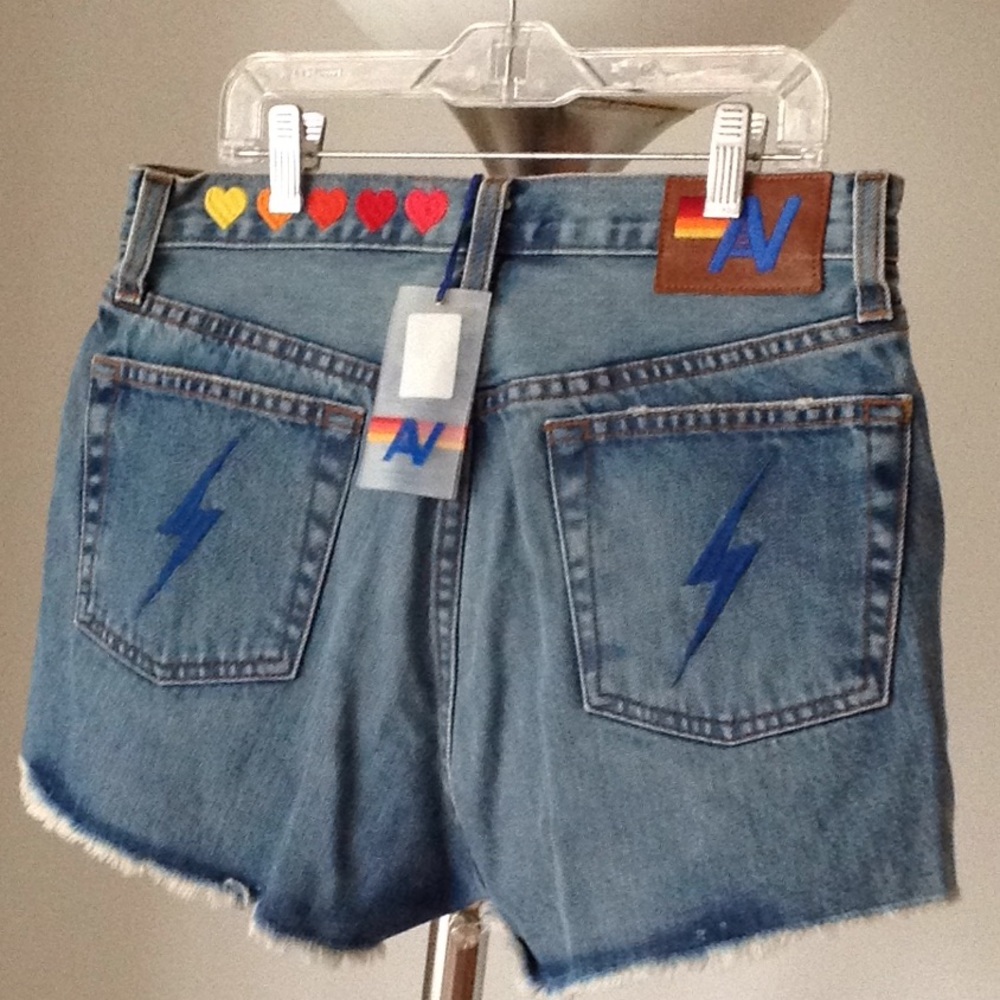 ❤️Aviator Nation - 'Cali Lover Heart' Denim Shorts
